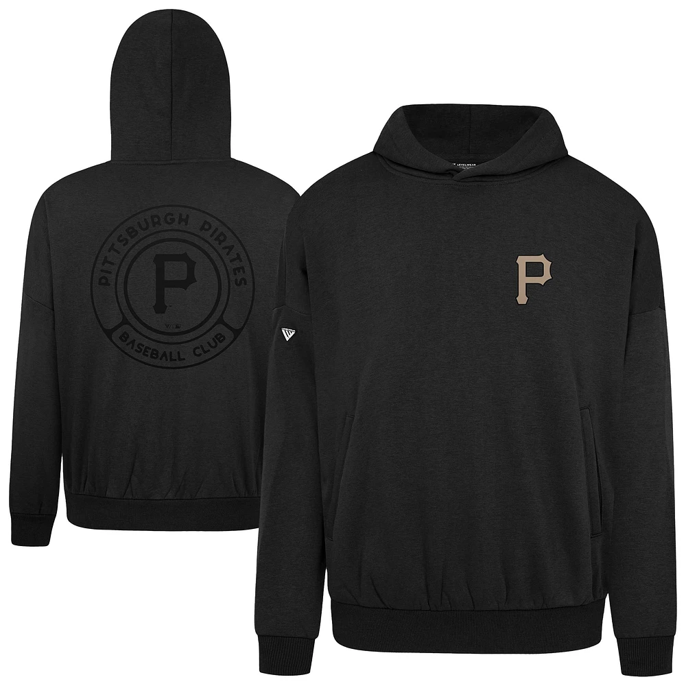 Men's Levelwear Black Pittsburgh Pirates Contact Oversized Pullover Hoodie