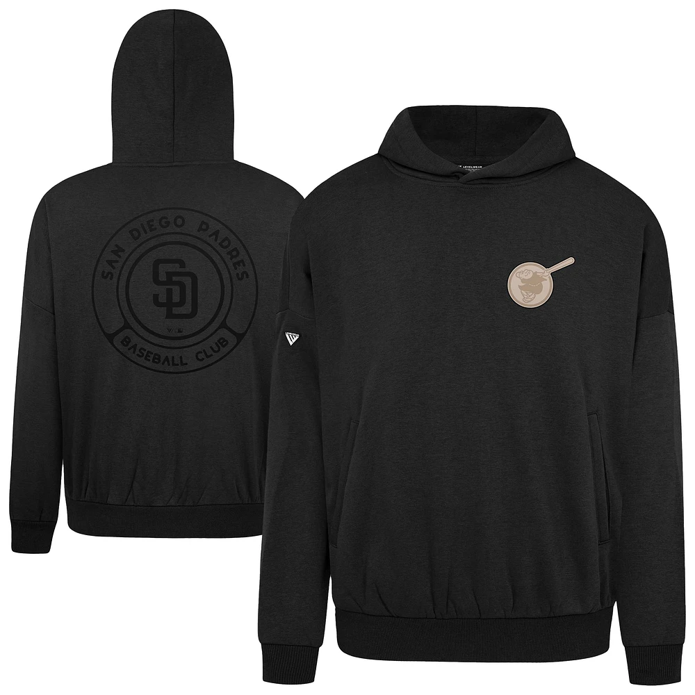 Men's Levelwear Black San Diego Padres Contact Oversized Pullover Hoodie