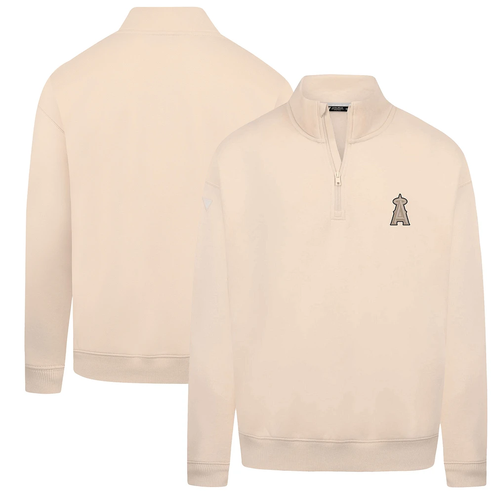 Men's Levelwear Khaki Los Angeles Angels Murray Quarter-Zip Sweatshirt