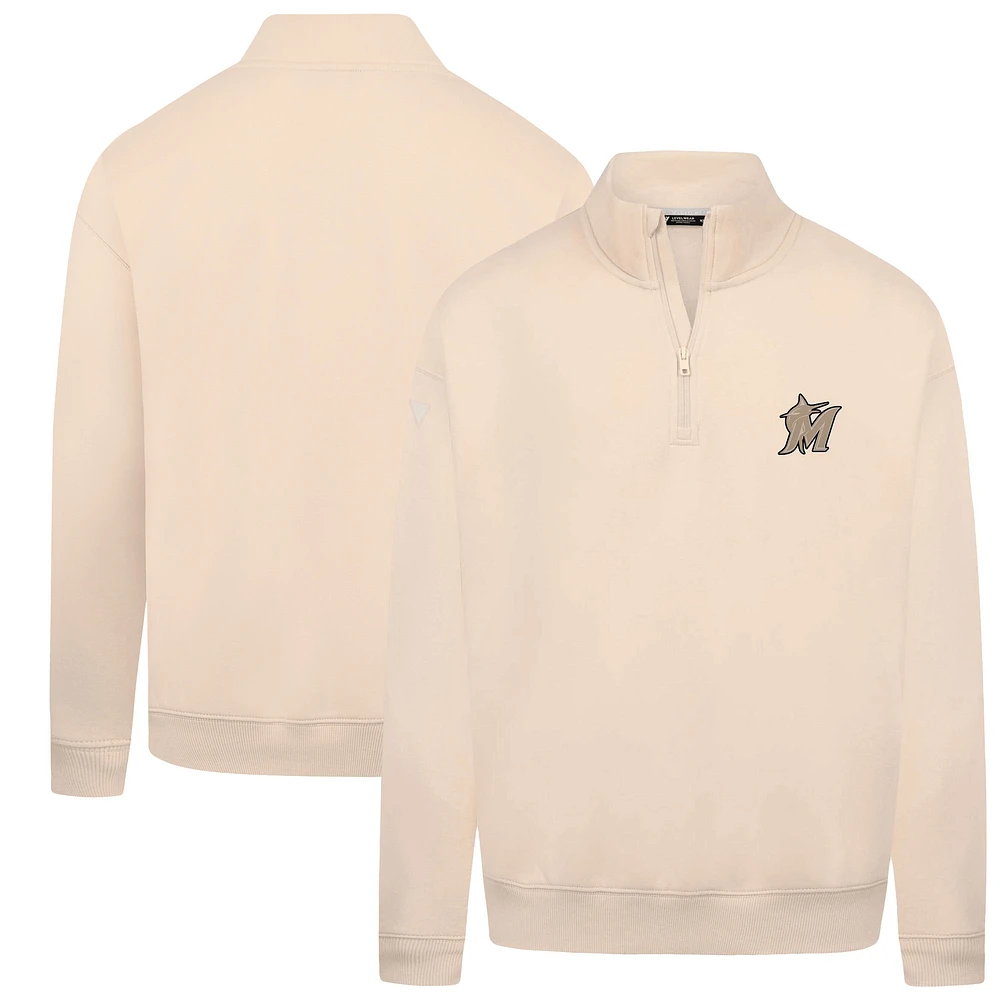 Men's Levelwear Khaki Miami Marlins Murray Quarter-Zip Sweatshirt