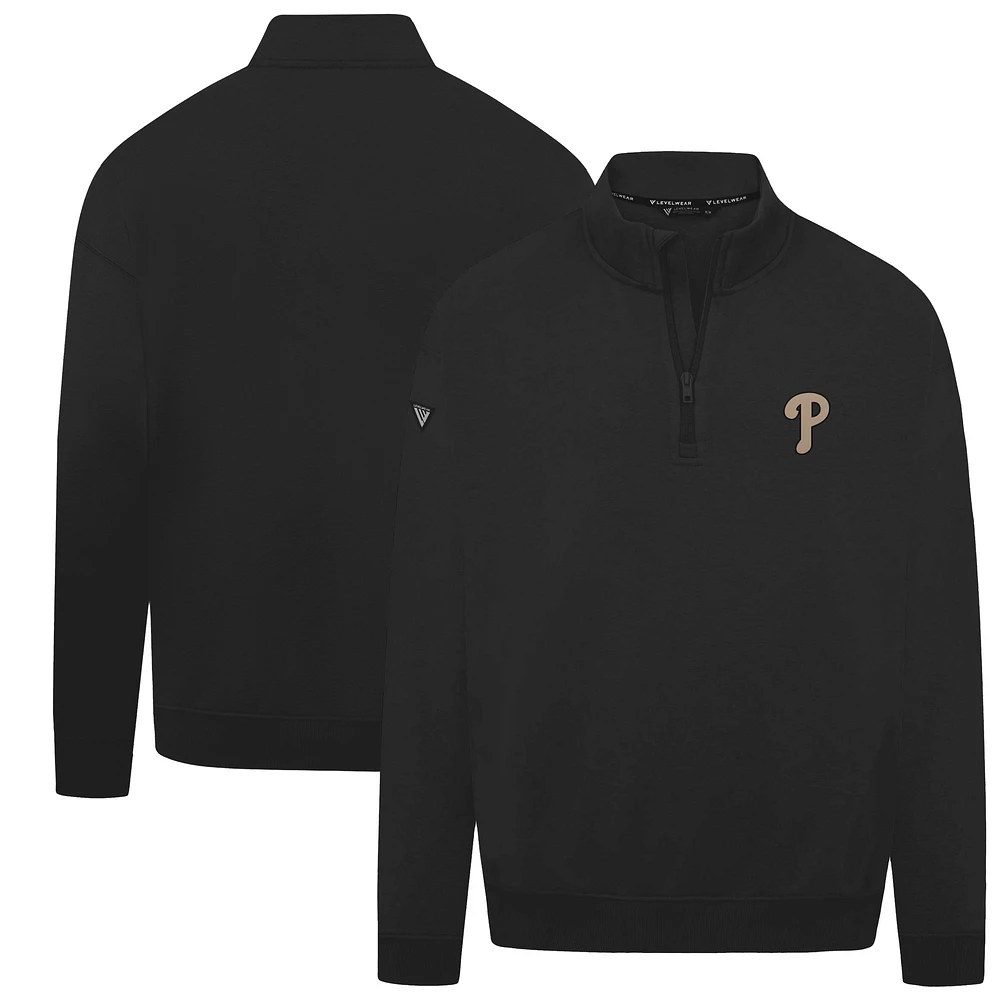 Men's Levelwear Black Philadelphia Phillies Murray Quarter-Zip Sweatshirt
