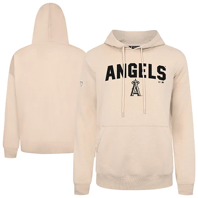 Men's Levelwear Khaki Los Angeles Angels Podium Team Arch Pullover Hoodie