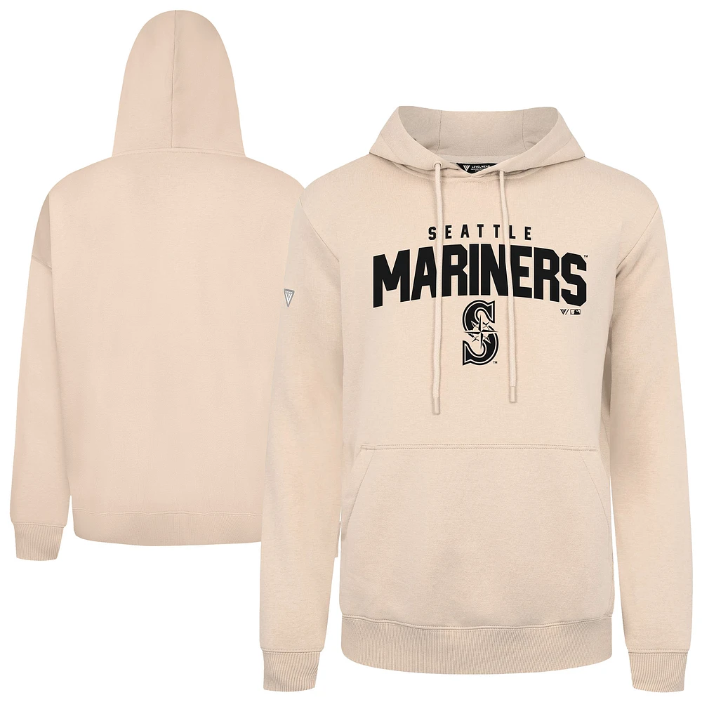 Men's Levelwear Khaki Seattle Mariners Podium Team Arch Pullover Hoodie