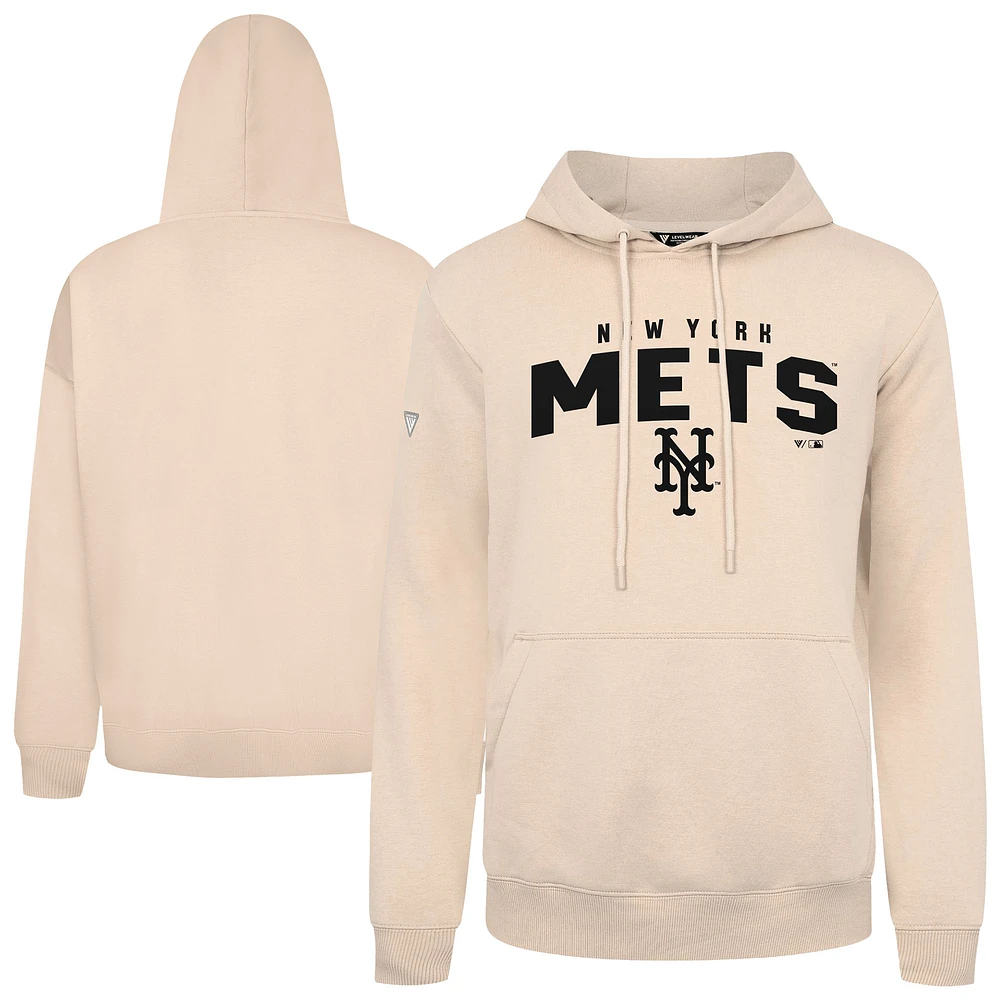 Men's Levelwear Khaki New York Mets Podium Team Arch Pullover Hoodie