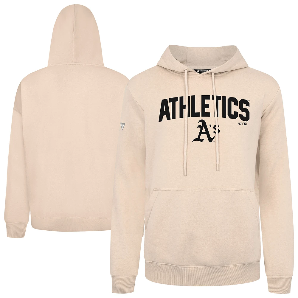 Men's Levelwear Khaki Athletics Podium Team Arch Pullover Hoodie