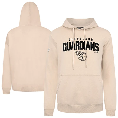 Men's Levelwear Khaki Cleveland Guardians Podium Team Arch Pullover Hoodie