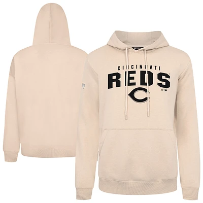 Men's Levelwear Khaki Cincinnati Reds Podium Team Arch Pullover Hoodie