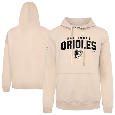 Men's Levelwear Khaki Baltimore Orioles Podium Team Arch Pullover Hoodie