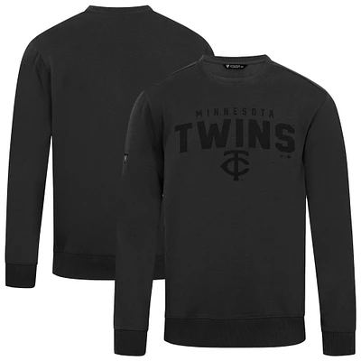 Men's Levelwear Black Minnesota Twins Zane Team Arch Pullover Sweatshirt