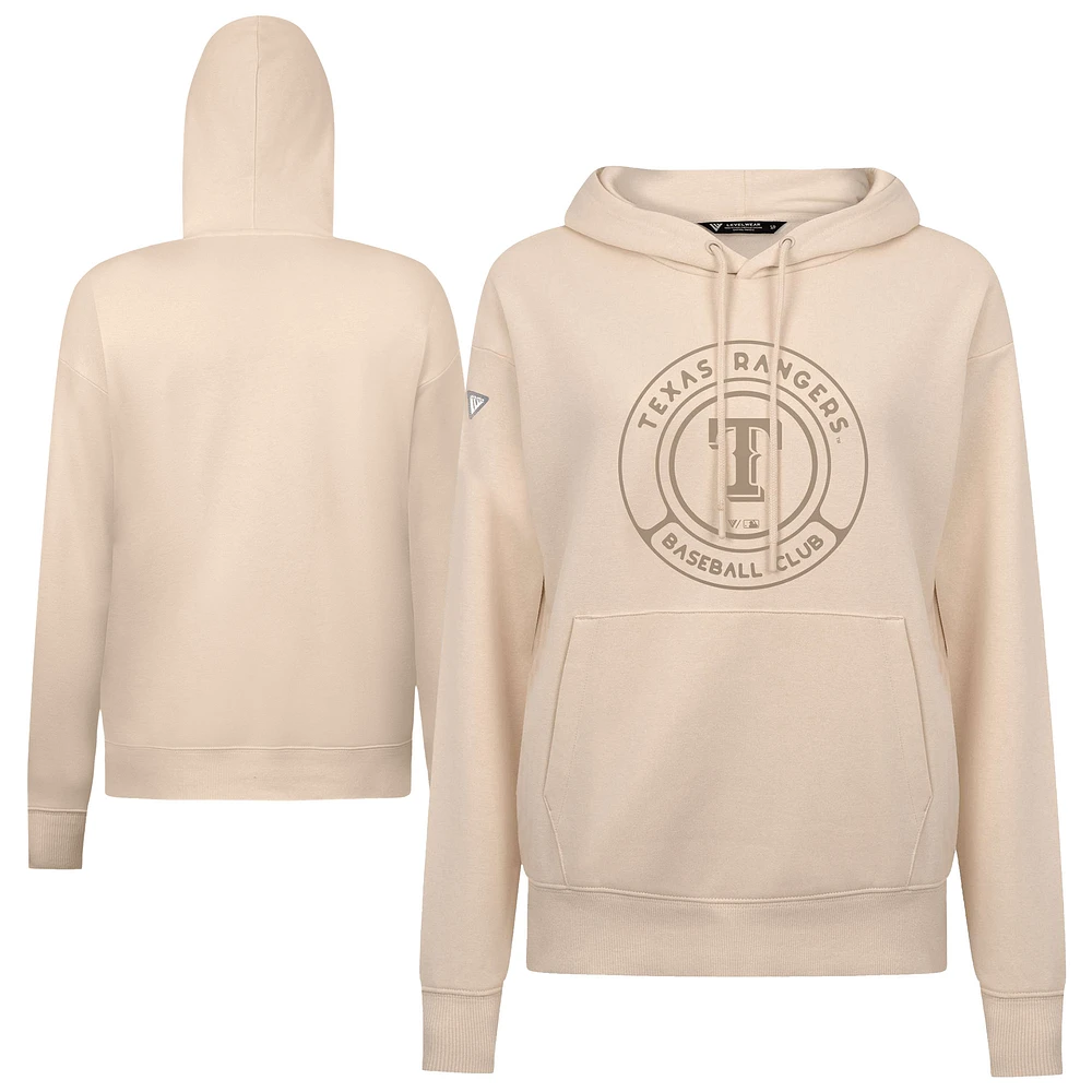 Women's Levelwear Khaki Texas Rangers Adorn Gateway Pullover Hoodie