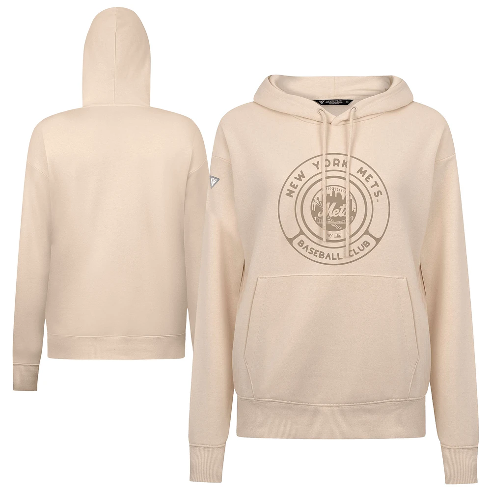 Women's Levelwear Khaki New York Mets Adorn Gateway Pullover Hoodie