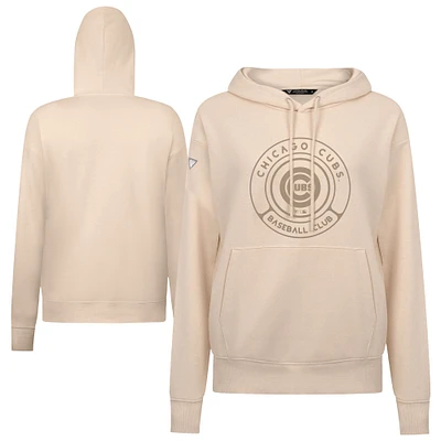 Women's Levelwear Khaki Chicago Cubs Adorn Gateway Pullover Hoodie