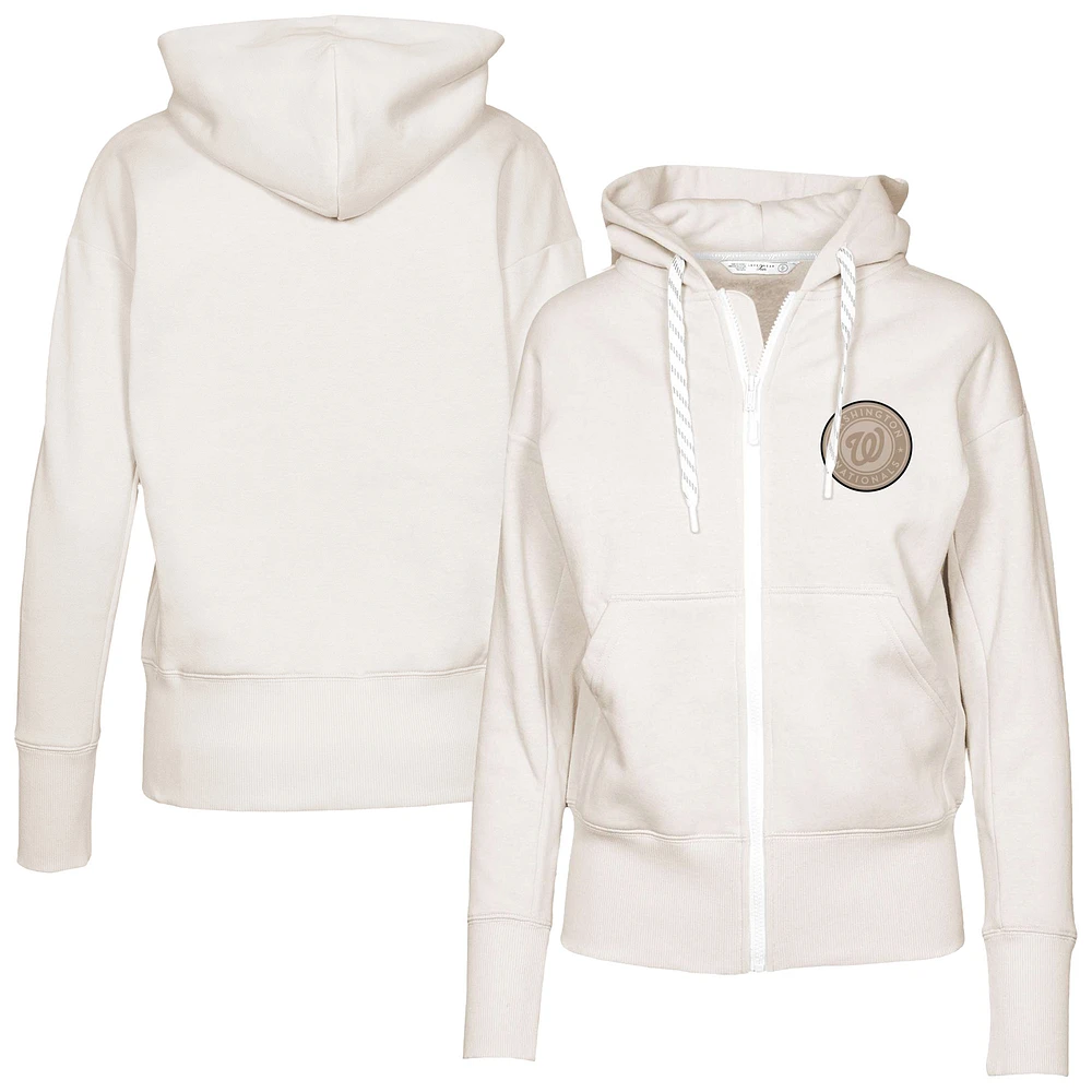 Women's Levelwear Khaki Washington Nationals Gardinia Full-Zip Hoodie