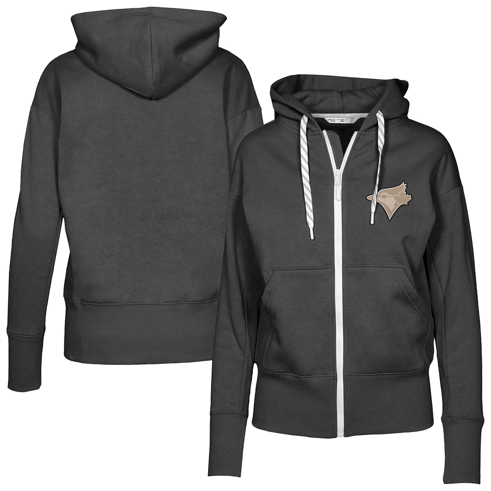 Women's Levelwear Black Toronto Blue Jays Gardinia Full-Zip Hoodie