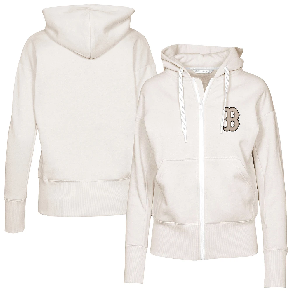 Women's Levelwear Khaki Boston Red Sox Gardinia Full-Zip Hoodie