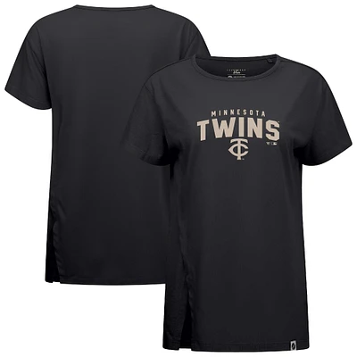 Women's Levelwear Black Minnesota Twins Influx Team Arch T-Shirt