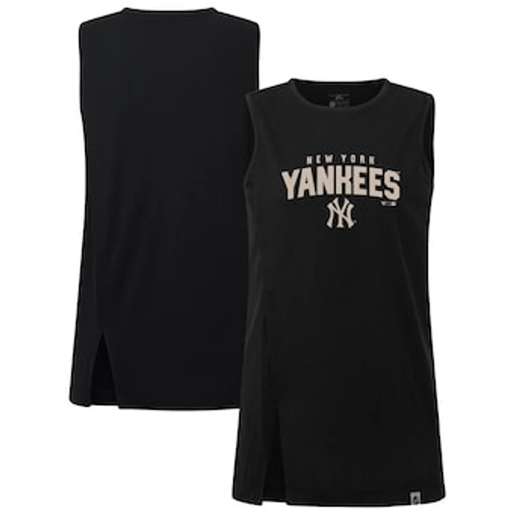 Women's Levelwear Black New York Yankees Influx Team Arch Tank Top