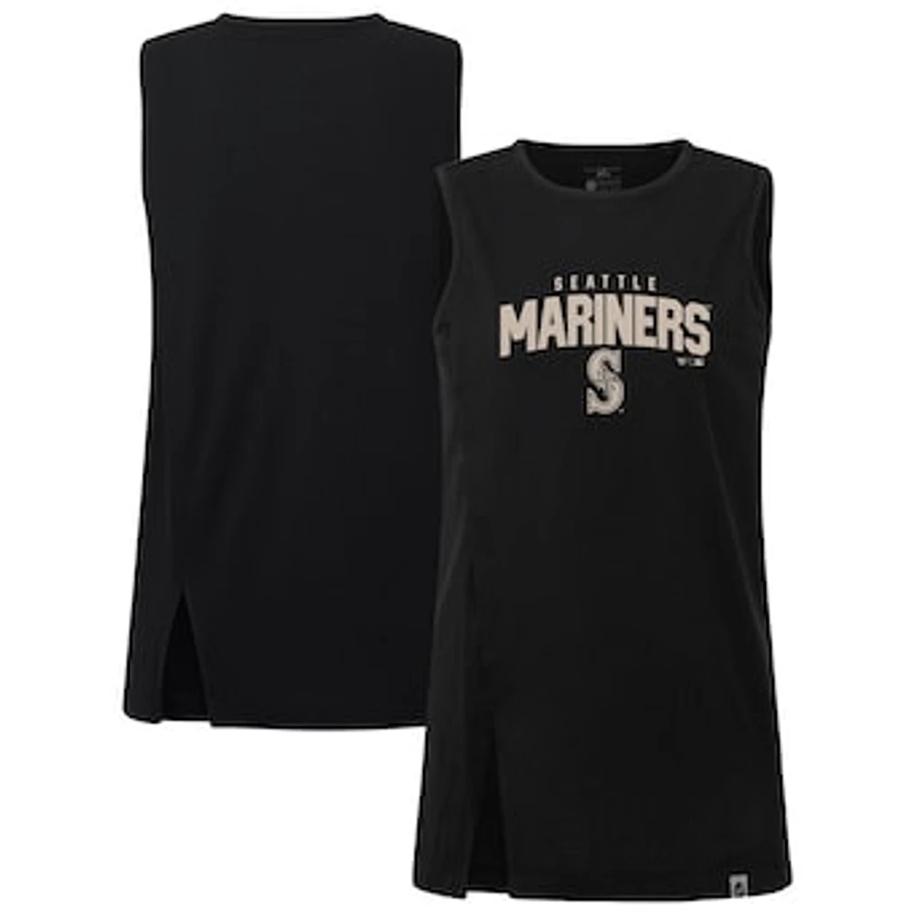 Women's Levelwear Black Seattle Mariners Influx Team Arch Tank Top
