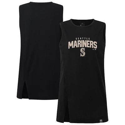 Women's Levelwear Black Seattle Mariners Influx Team Arch Tank Top