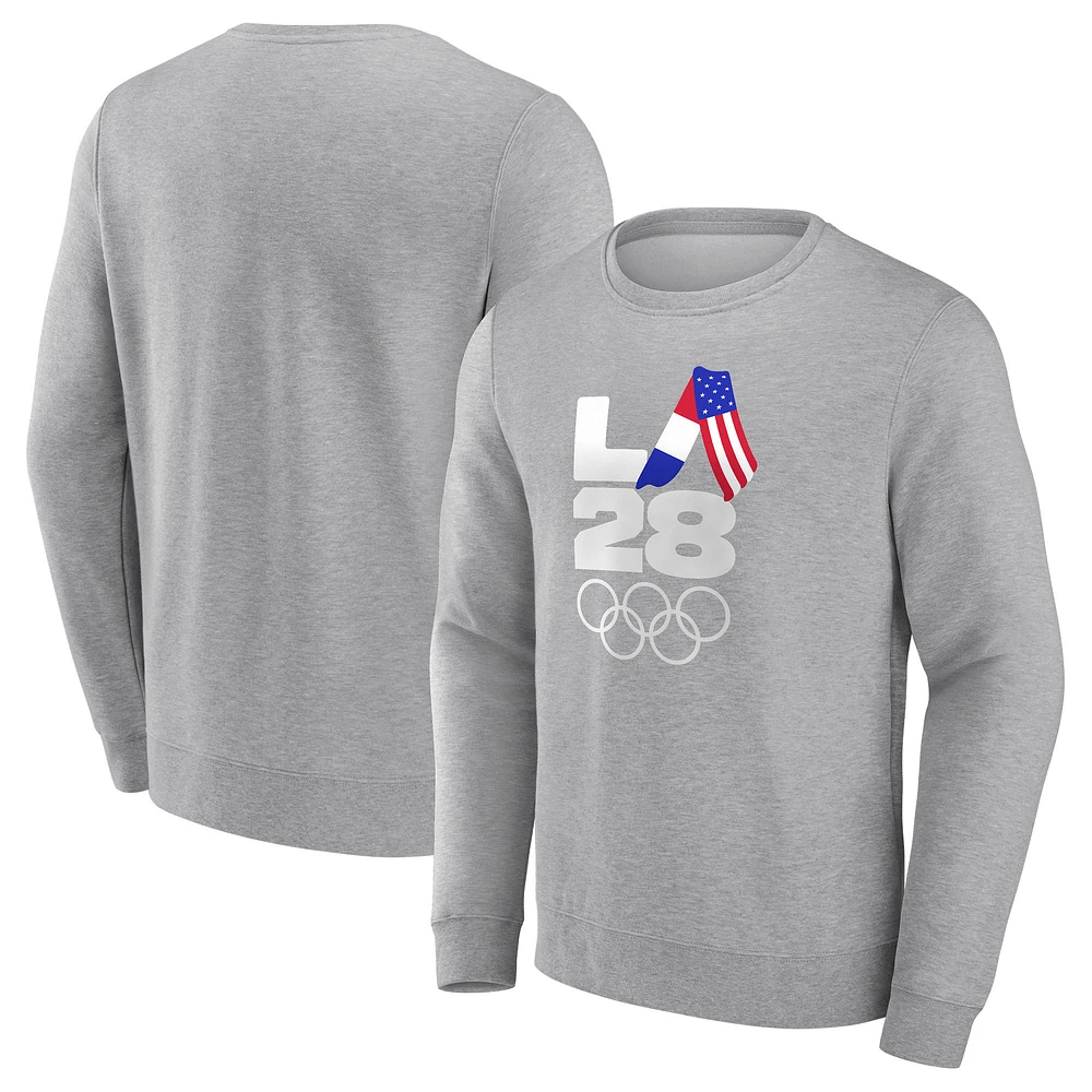 Men's Gray LA 2028 Summer Olympics Handover Pullover Sweatshirt
