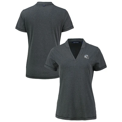 Women's Cutter & Buck Heather Black Indianapolis Colts Forge Stretch Blade DryTec V-Neck Polo