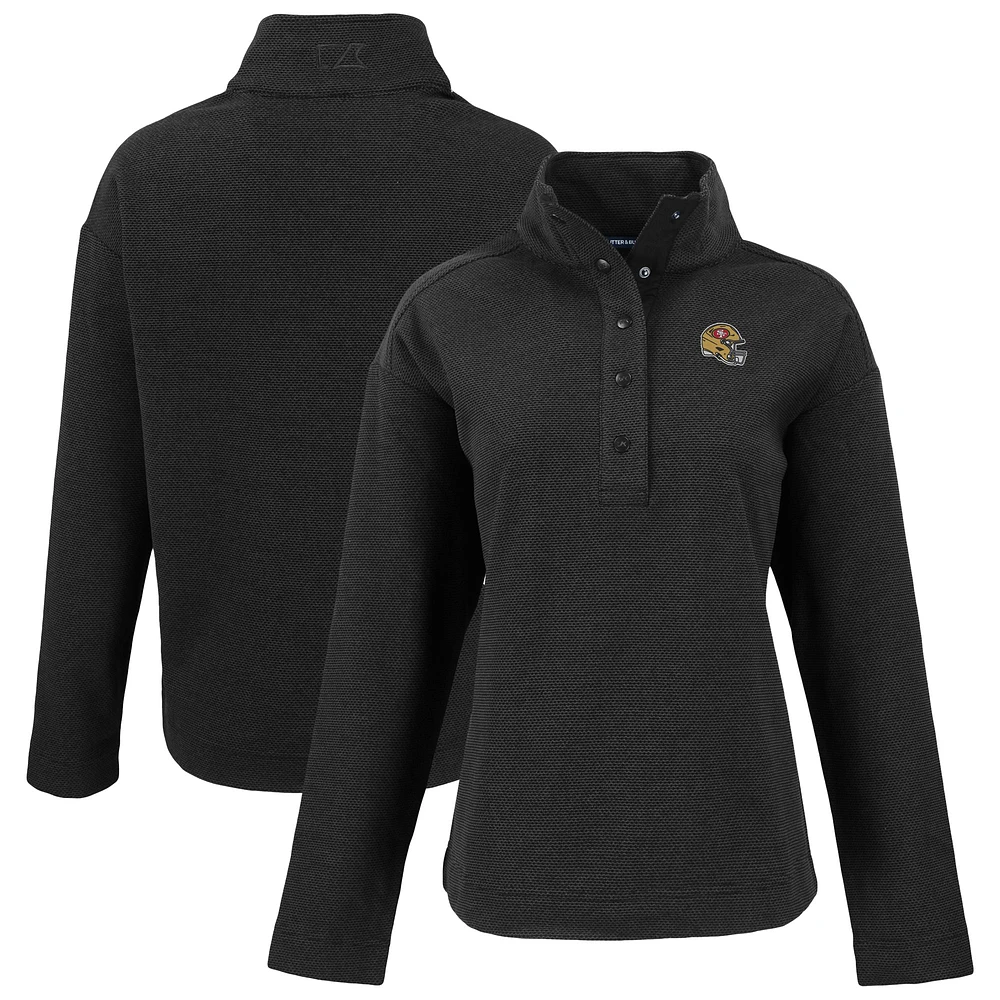 Women's Cutter & Buck San Francisco 49ers Hunts Point Eco Half-Snap Sweatshirt