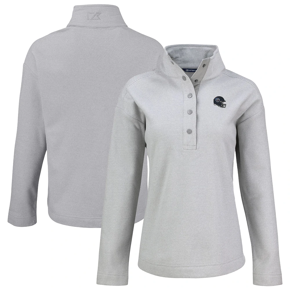 Women's Cutter & Buck Tennessee Titans Hunts Point Eco Half-Snap Sweatshirt