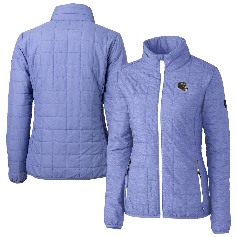 Women's Cutter & Buck Purple Baltimore Ravens Rainier PrimaLoft Eco Insulated Full-Zip Puffer Jacket