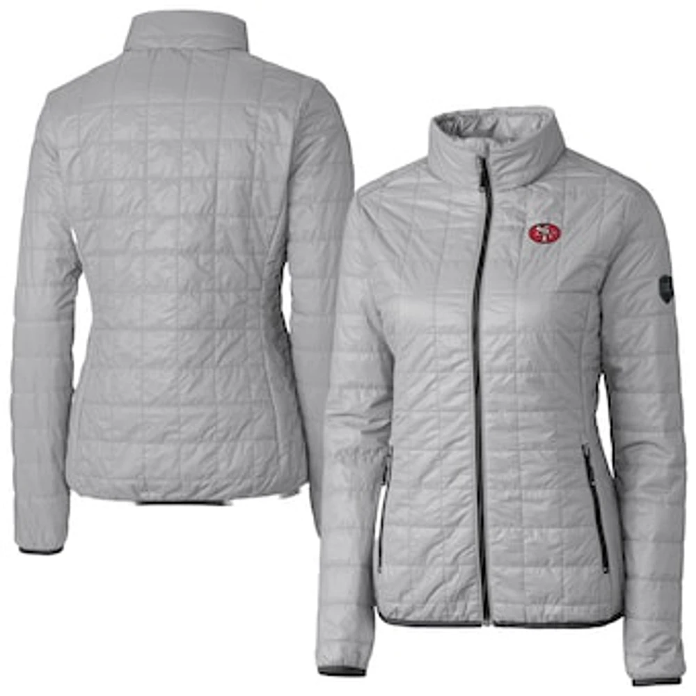 Women's Cutter & Buck Gray San Francisco 49ers Rainier PrimaLoft Eco Insulated Full-Zip Puffer Jacket