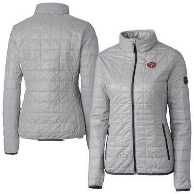 Women's Cutter & Buck Gray San Francisco 49ers Rainier PrimaLoft Eco Insulated Full-Zip Puffer Jacket