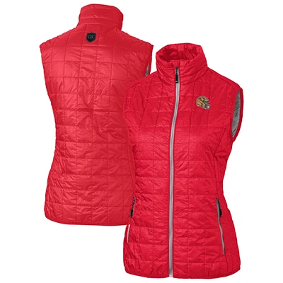 Women's Cutter & Buck Red San Francisco 49ers Rainier PrimaLoft Eco Insulated Full-Zip Puffer Vest