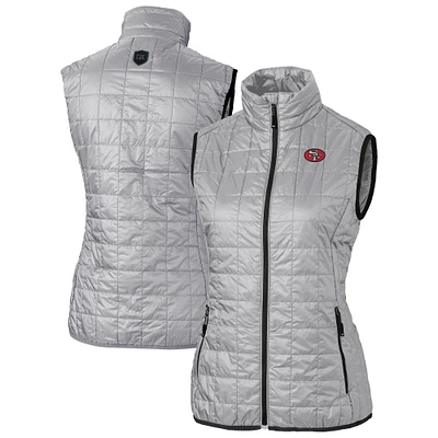 Women's Cutter & Buck Gray San Francisco 49ers Rainier PrimaLoft Eco Insulated Full-Zip Puffer Vest