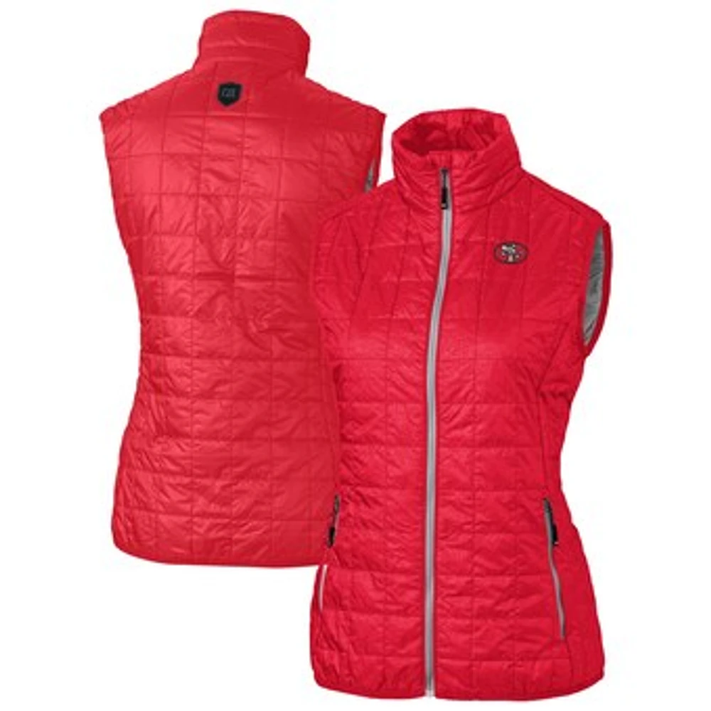 Women's Cutter & Buck Red San Francisco 49ers Rainier PrimaLoft Eco Insulated Full-Zip Puffer Vest