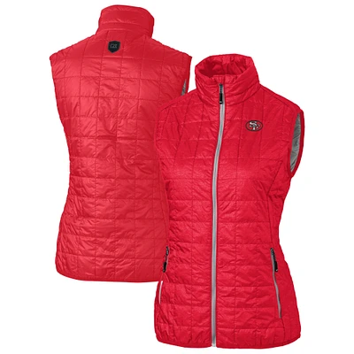 Women's Cutter & Buck Red San Francisco 49ers Rainier PrimaLoft Eco Insulated Full-Zip Puffer Vest