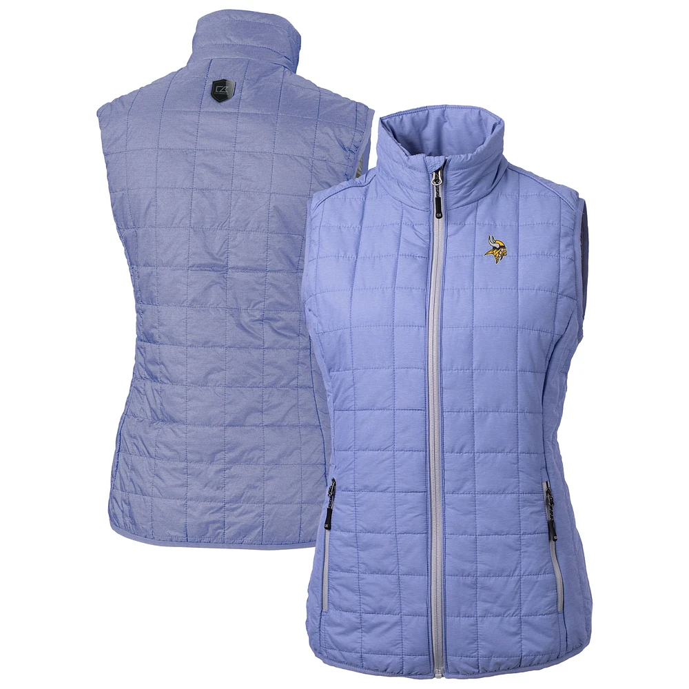 Women's Cutter & Buck Purple Minnesota Vikings Rainier PrimaLoft Eco Insulated Full-Zip Puffer Vest