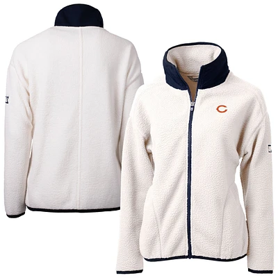 Women's Cutter & Buck Oatmeal Chicago Bears Cascade Eco Sherpa Fleece Full-Zip Jacket