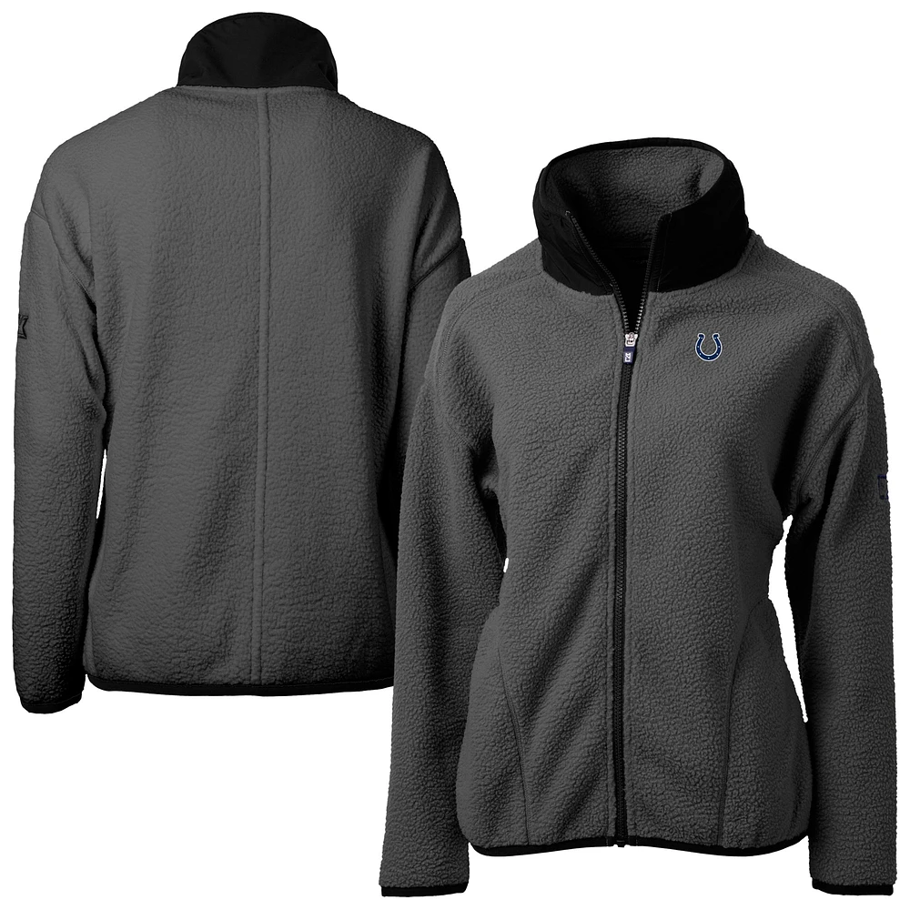 Women's Cutter & Buck Charcoal Indianapolis Colts Cascade Eco Sherpa Fleece Full-Zip Jacket