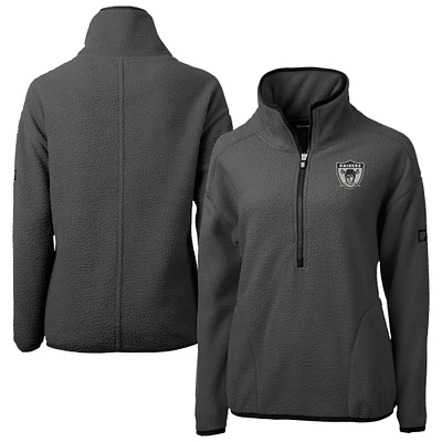Women's Cutter & Buck Charcoal Las Vegas Raiders Cascade Eco Sherpa Fleece Half-Zip Jacket
