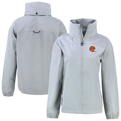 Women's Cutter & Buck Gray Cincinnati Bengals Helmet Charter Eco Recycled Full-Zip Jacket