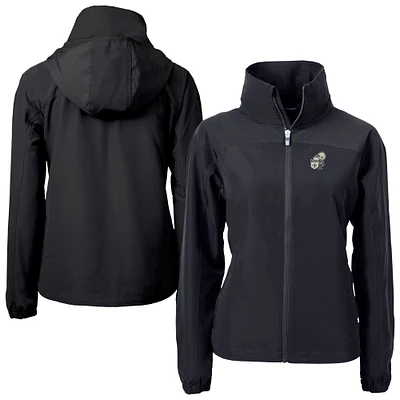 Women's Cutter & Buck Black New Orleans Saints Historic Charter Eco Recycled Full-Zip Jacket