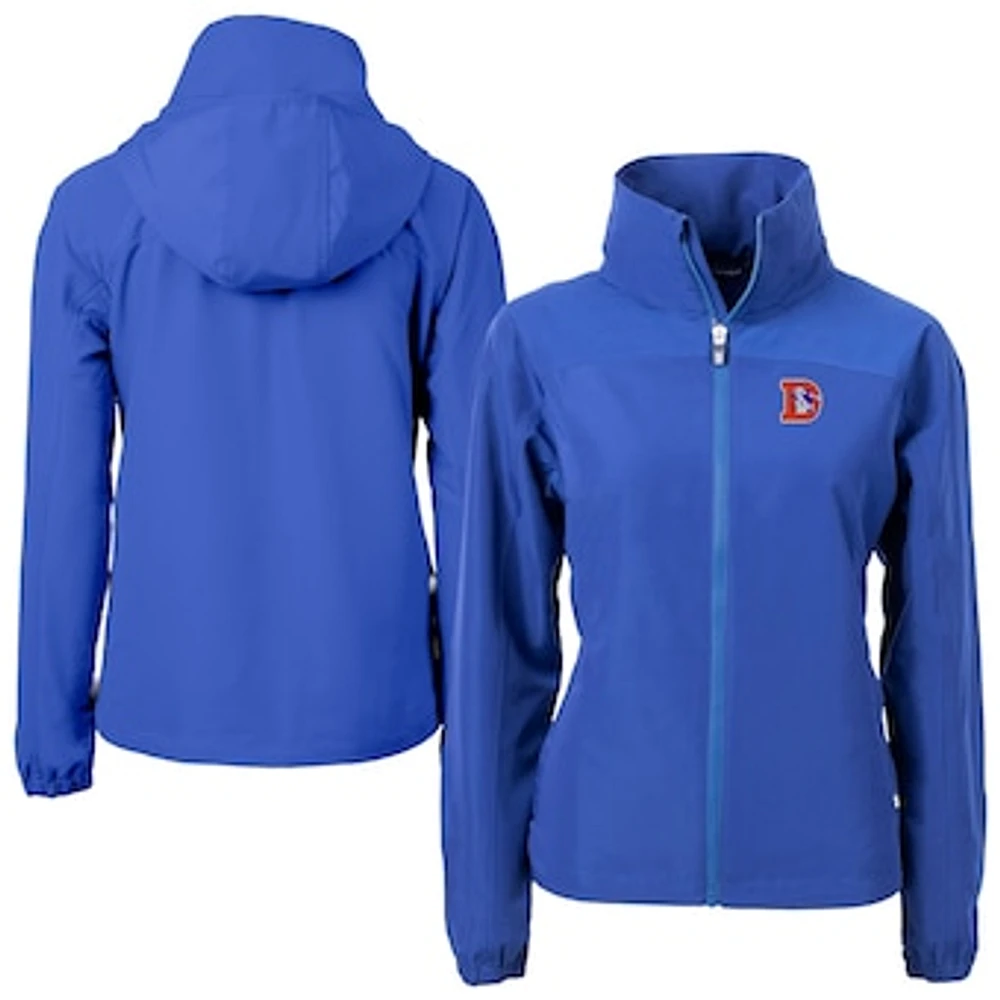 Women's Cutter & Buck Royal Denver Broncos Historic Charter Eco Recycled Full-Zip Jacket