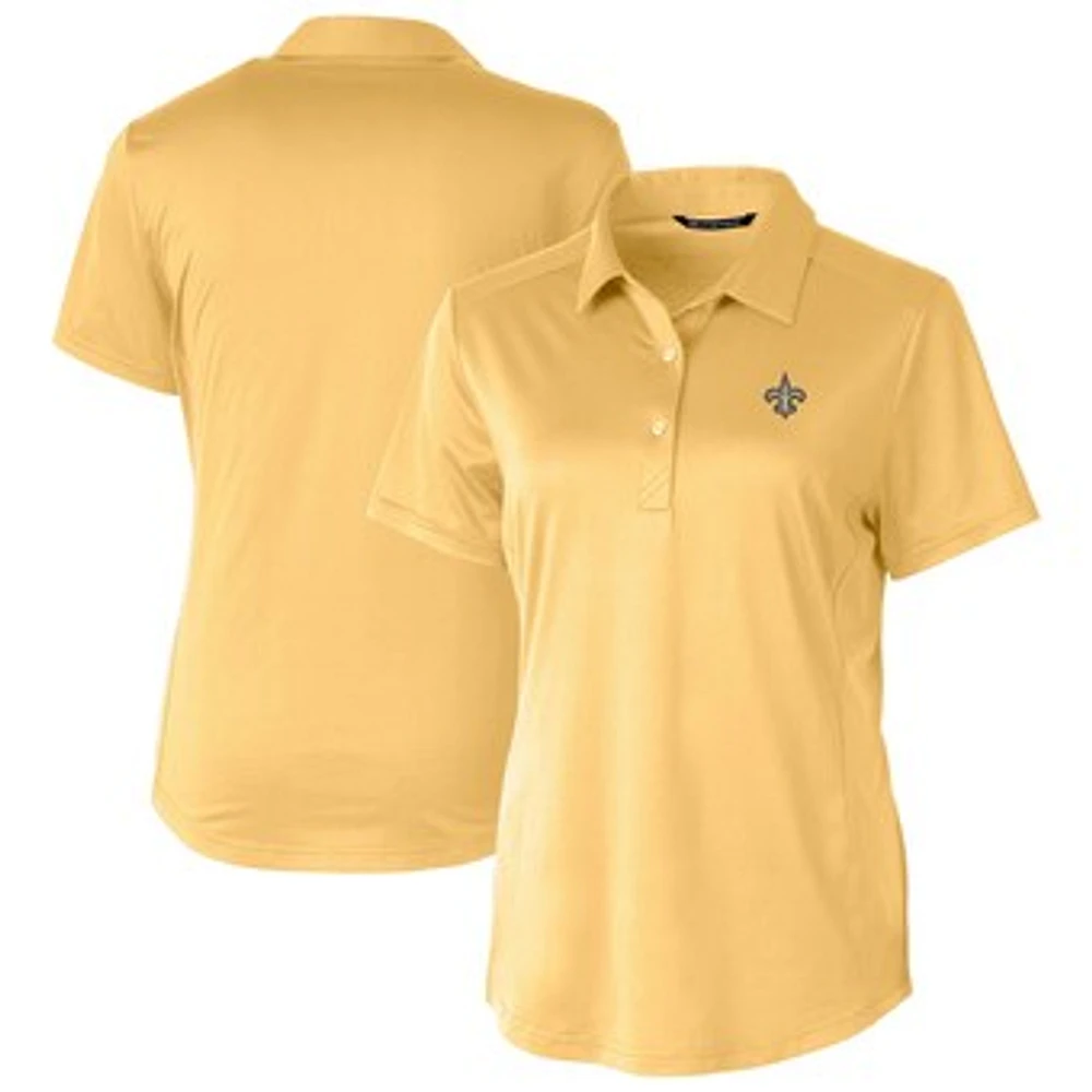 Women's Cutter & Buck Yellow New Orleans Saints Prospect Eco Textured Stretch Recycled Polo