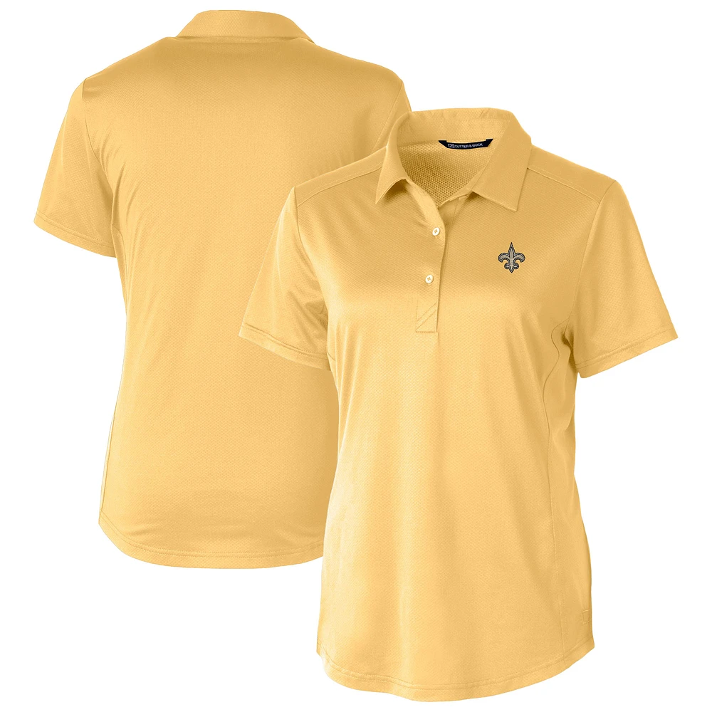 Women's Cutter & Buck Yellow New Orleans Saints Prospect Eco Textured Stretch Recycled Polo
