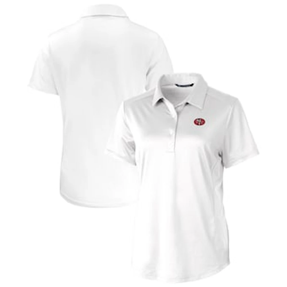 Women's Cutter & Buck White San Francisco 49ers Prospect Eco Textured Stretch Recycled Polo