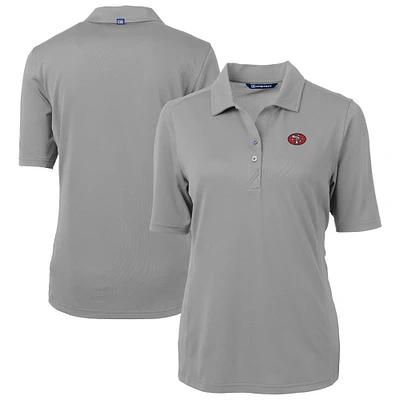 Women's Cutter & Buck Gray San Francisco 49ers Virtue Eco Pique Recycled DryTec Polo