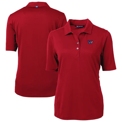 Women's Cutter & Buck Red Washington Commanders Americana Virtue Eco Pique Recycled DryTec Polo