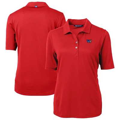 Women's Cutter & Buck Red Washington Commanders Americana Virtue Eco Pique Recycled DryTec Polo