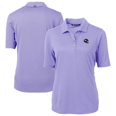 Women's Cutter & Buck Purple Minnesota Vikings Helmet Virtue Eco Pique Recycled DryTec Polo