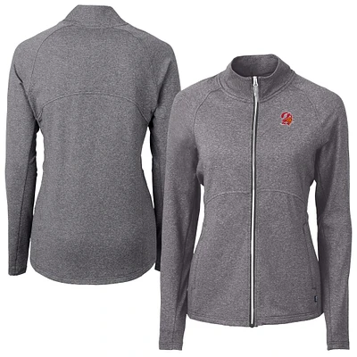 Women's Cutter & Buck Heather Black Tampa Bay Buccaneers Adapt Eco Knit Full-Zip Jacket