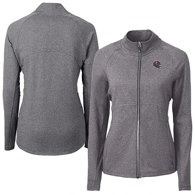 Women's Cutter & Buck Heather Black Tampa Bay Buccaneers Adapt Eco Knit Full-Zip Jacket
